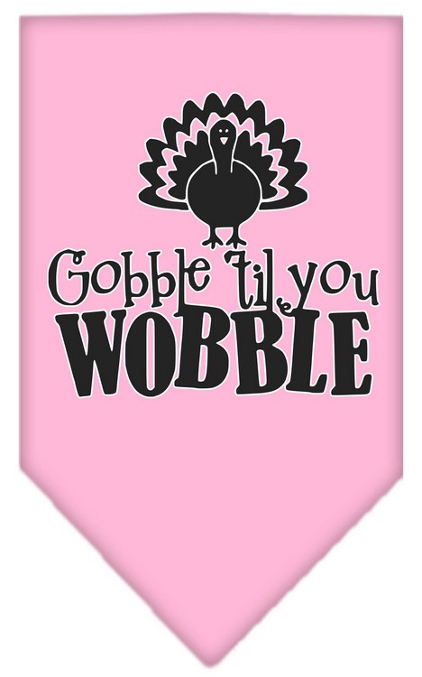 Gobble til You Wobble Screen Print Bandana Light Pink Large